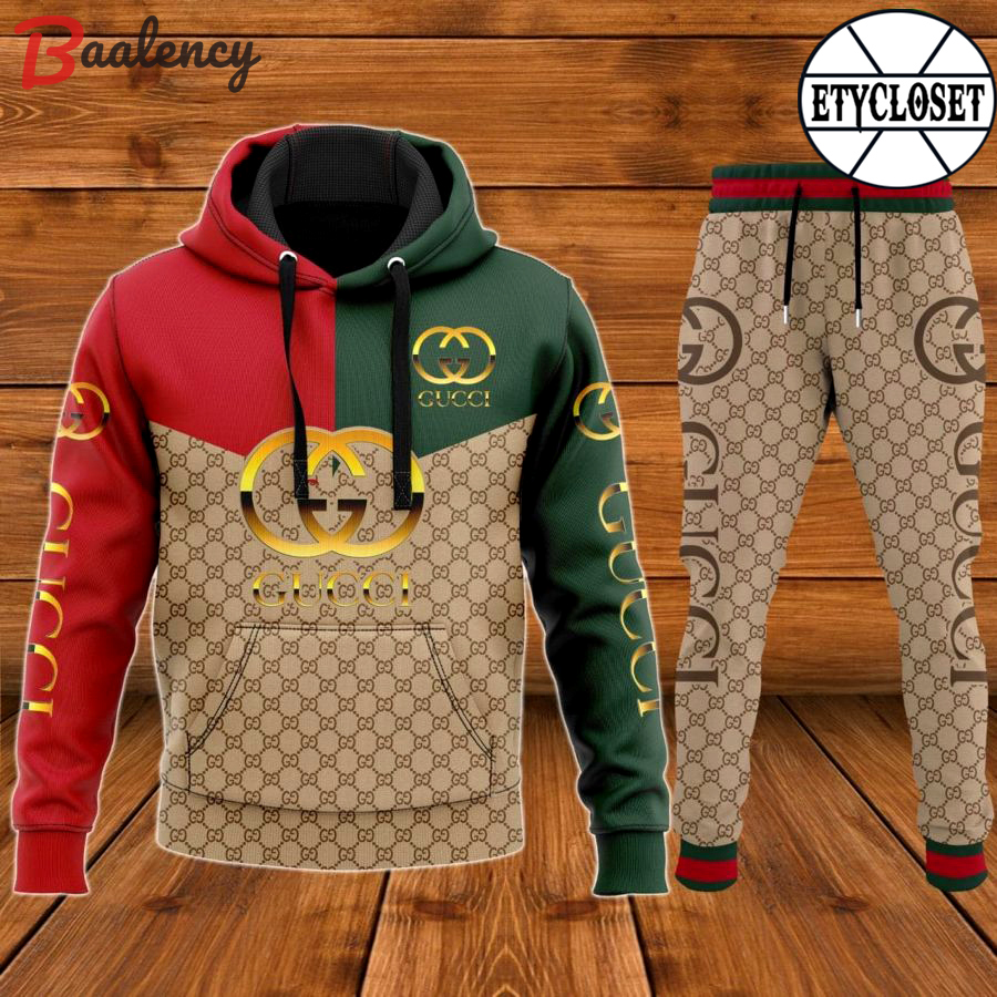 Gucci brown hoodie sweatpants pants hot 2023 luxury brand clothing clothes outfit for men 39 Hoodie Long Pants 3D Set