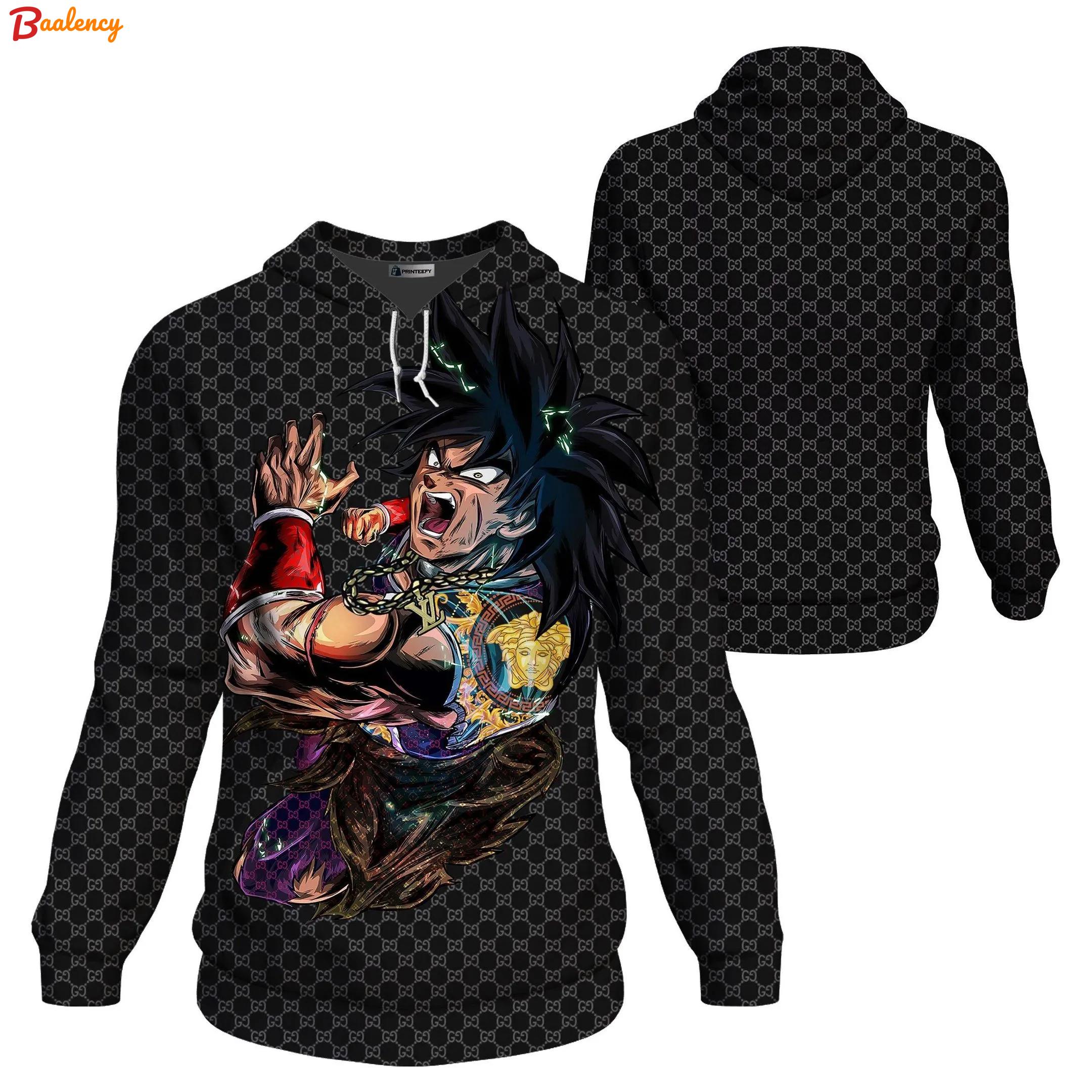 Gucci louis vuitton versace dragon ball saiyan luxury brand unisex hoodie for men women Hoodie 3D