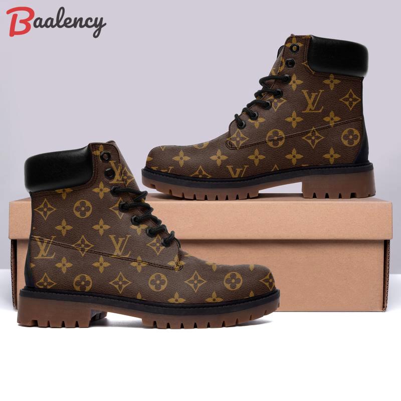 Brown louis vuitton timberland boots form timboots shoes hot 2023 lv gifts for men women Timboots Shoes