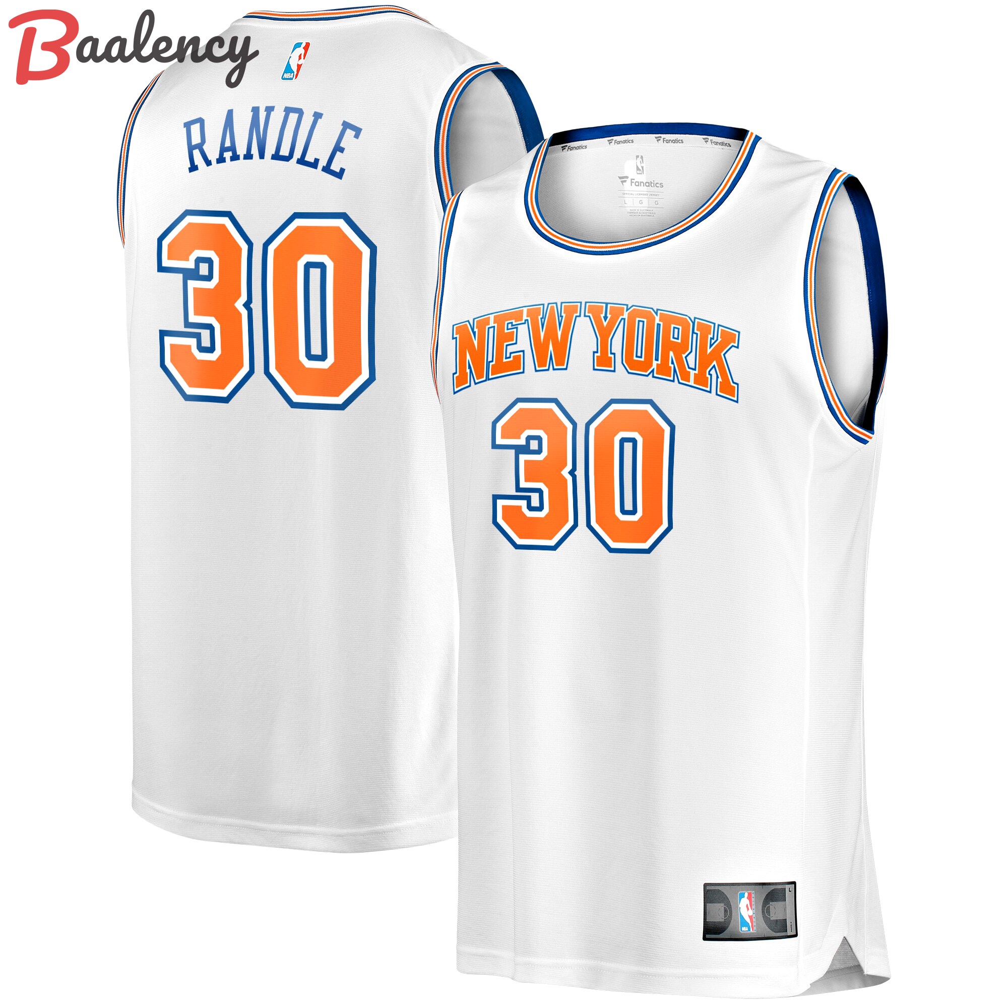 Julius randle new york knicks fanatics branded fast break player jersey statement edition white Baseball NBA Jersey Replica Sports NBA Gift For Fans Basketball