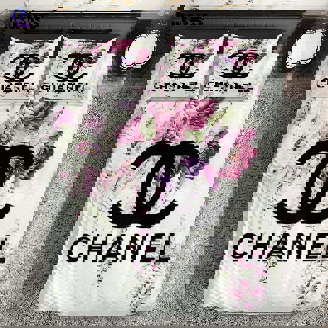 Chanel premium logo luxury brand bedding set home decor Bedding Sets