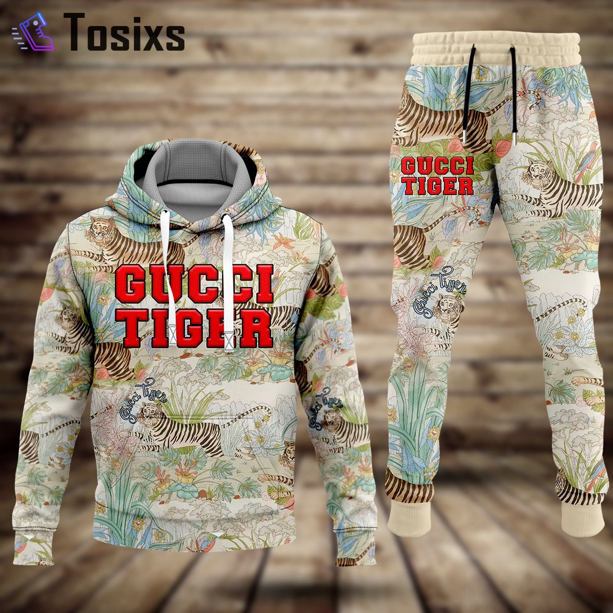 Gucci tiger hoodie sweatpants pants luxury brand clothing clothes outfit for men-39 Hoodie Long Pants 3D Set