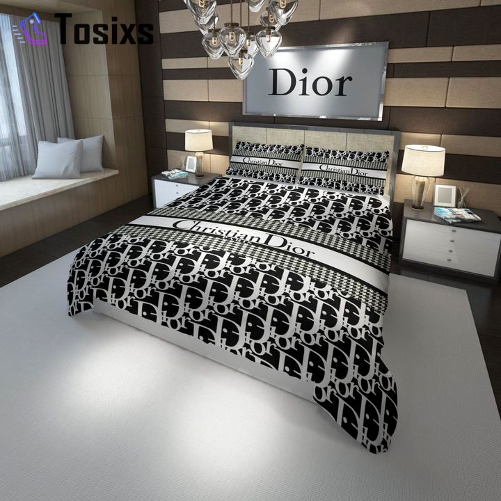 Dior black white 1      s luxury   s Bedding Sets home decor covers bed linen bedroom idea sheets blankets bedspread duvet bedclothes