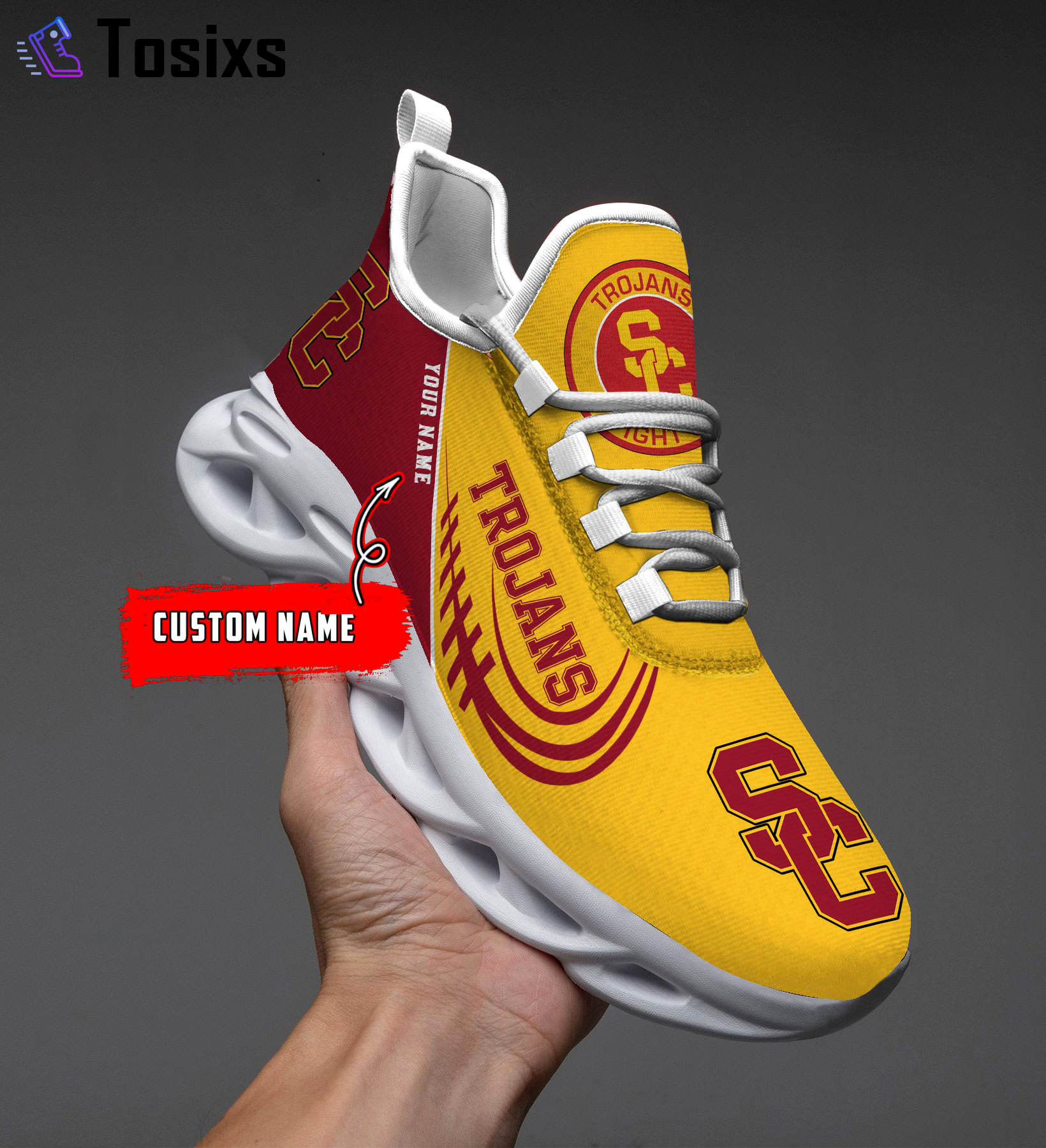 Custom name ncaa teams- usc trojans Max Soul Shoes
