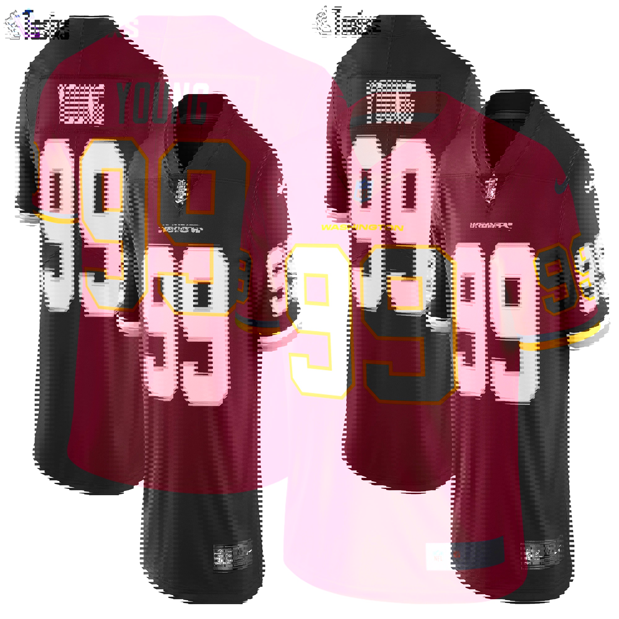 Chase young washington football team nike vapor limited jersey color burgundy  Baseball NFL Jersey NFLFootball For Fans Replica Sports