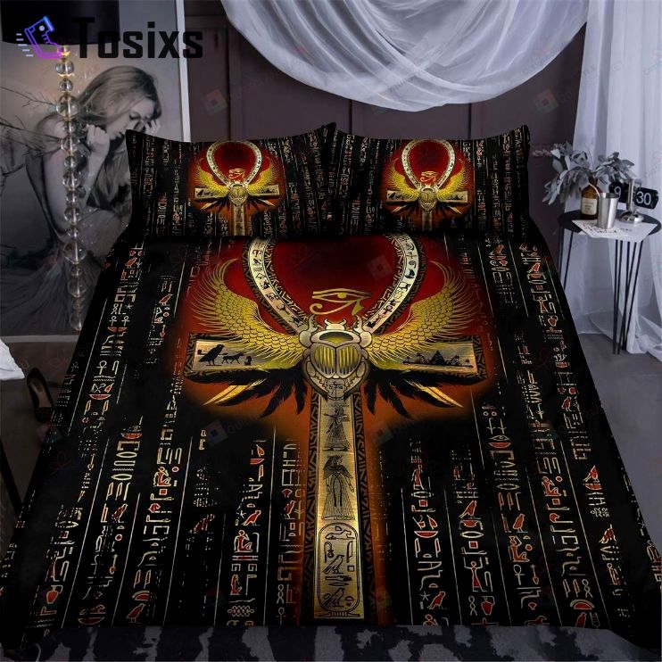 Egyptian ankh scarab  Bedding Sets bedspread bed linen duvet bedclothes covers Bedroom ideas sheets home decor blankets