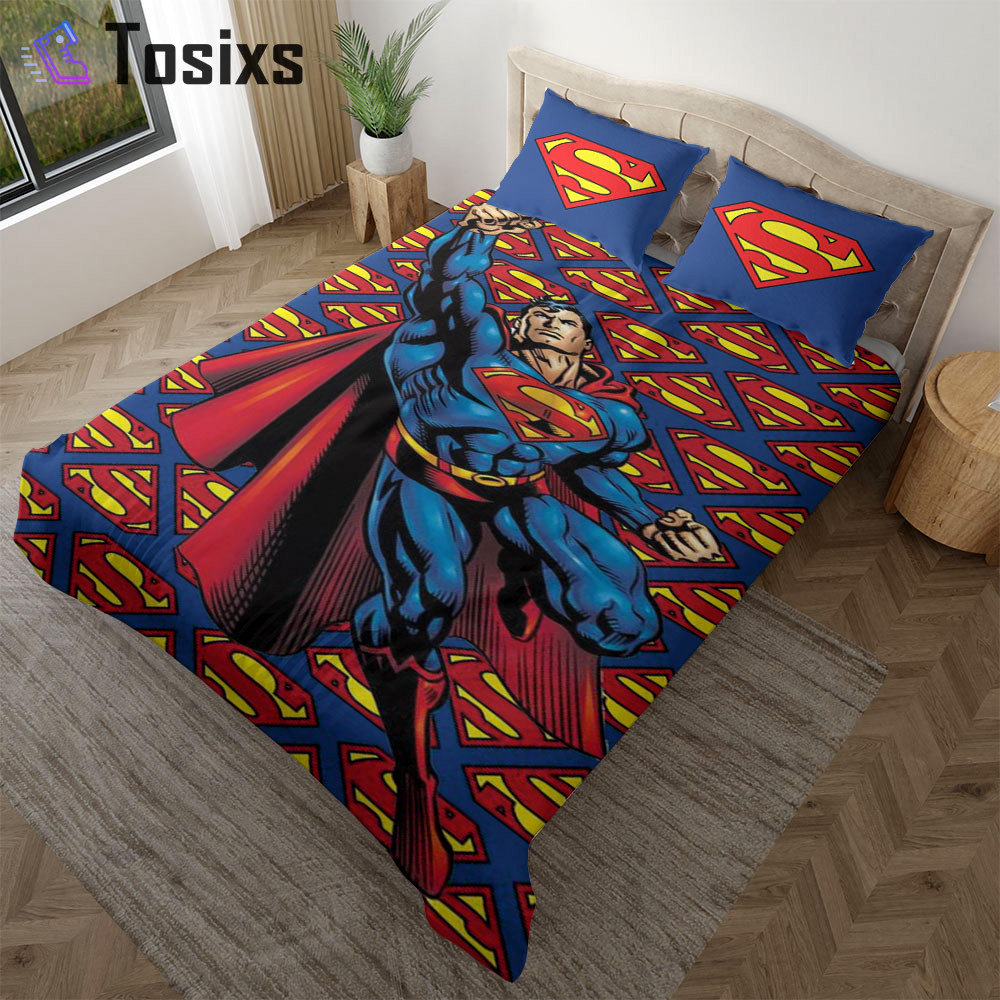 Superman is here dc comics gift for lover-superman      Bedding Sets bedroom idea bed linen duvet bedclothes covers bedspread sheets blankets home decor