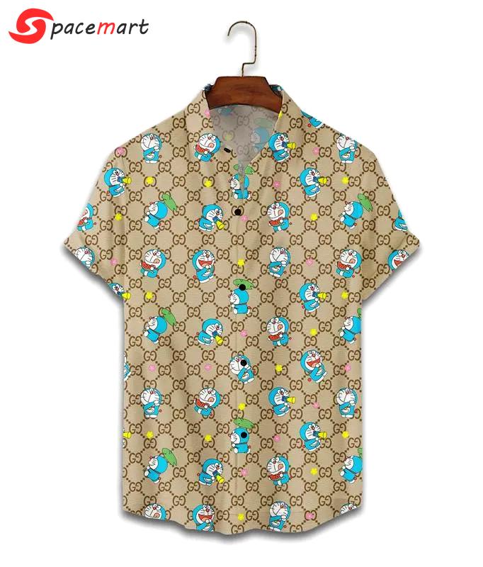 Gucci doraemon cream luxury brand fashion hawaii shirt for men 6 Hawaii Shirt