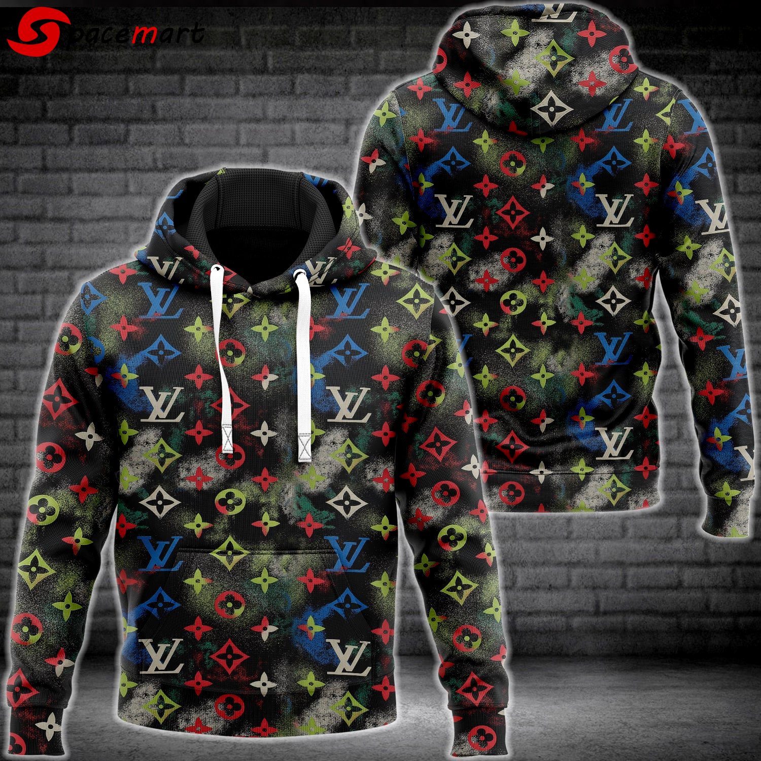 Louis vuitton colorful hoodie sweatpants pants lv luxury clothing clothes outfit for men-59 Hoodie Long Pants 3D Set