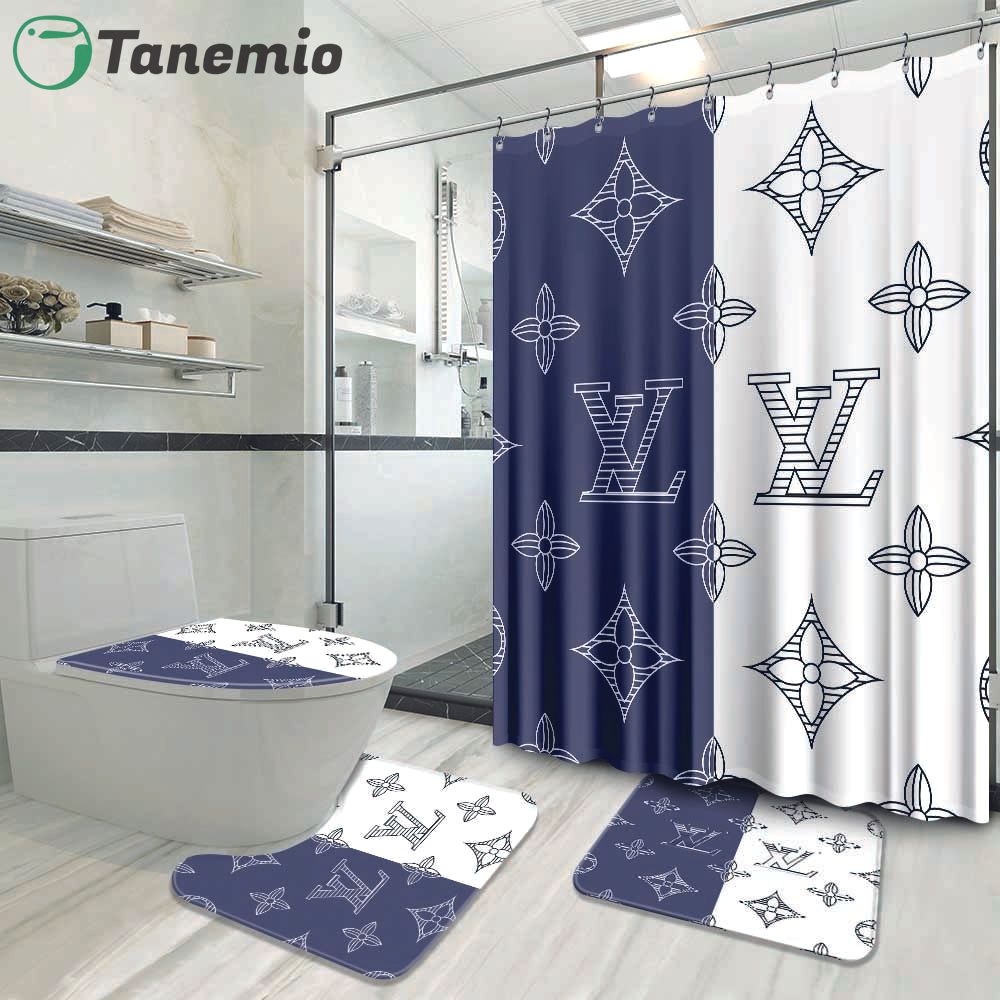 Louis vuitton bathroom set luxury shower curtain waterproof luxury