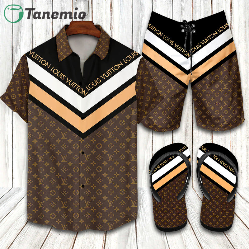 Louis vuitton lv flip flops hot 2023 and combo hawaii shirt, shorts 127 Hawaii Shirt Shorts & Flip Flops