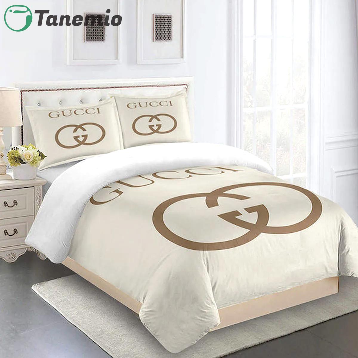 Gucci beige luxury brand high-end bedding set home decorations 40 Bedding Sets