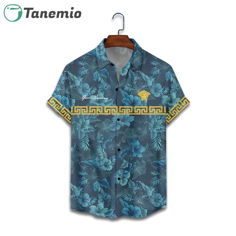 Gianni versace natural luxury brand premium fashion hawaii shirt for men 46 Hawaii Shirt