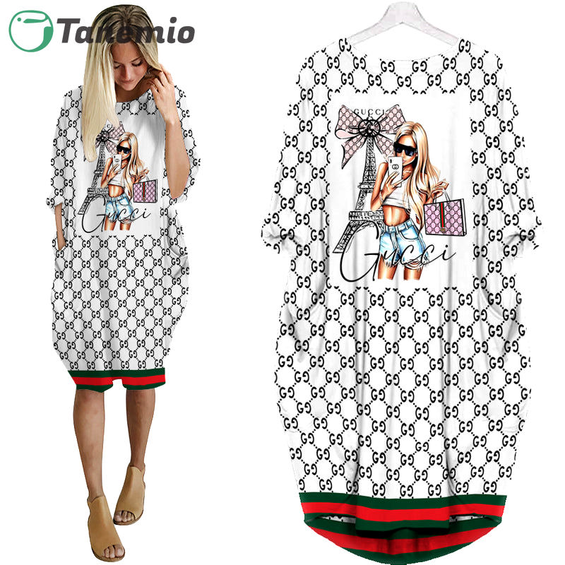 Gucci fashion girl batwing pocket dress luxury brand clothing clothes outfit for women ht Batwing Pocket Dress