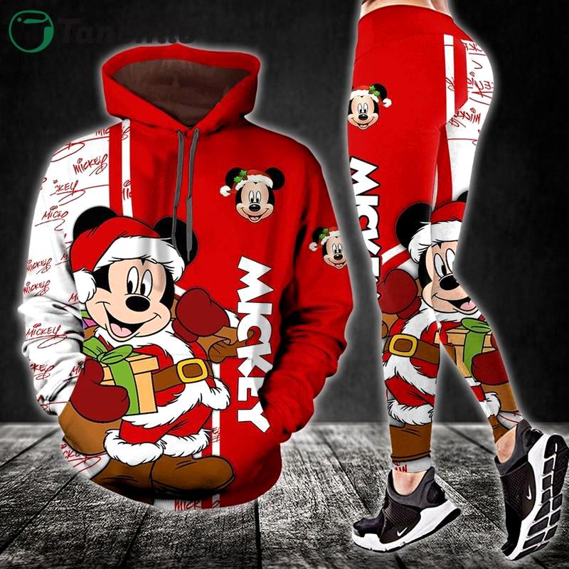 Mickey mouse christmas hoodie leggings clothing clothes outfit for women disney gifts ht 99 Hoodie Leggings Set