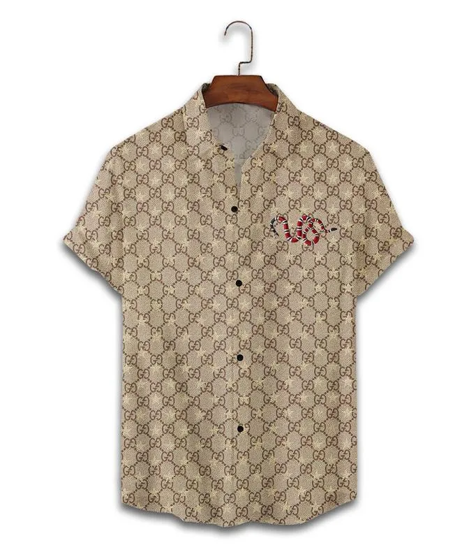 Gucci snake beige luxury brand premium fashion hawaii shirt for men 16 Hawaii Shirt