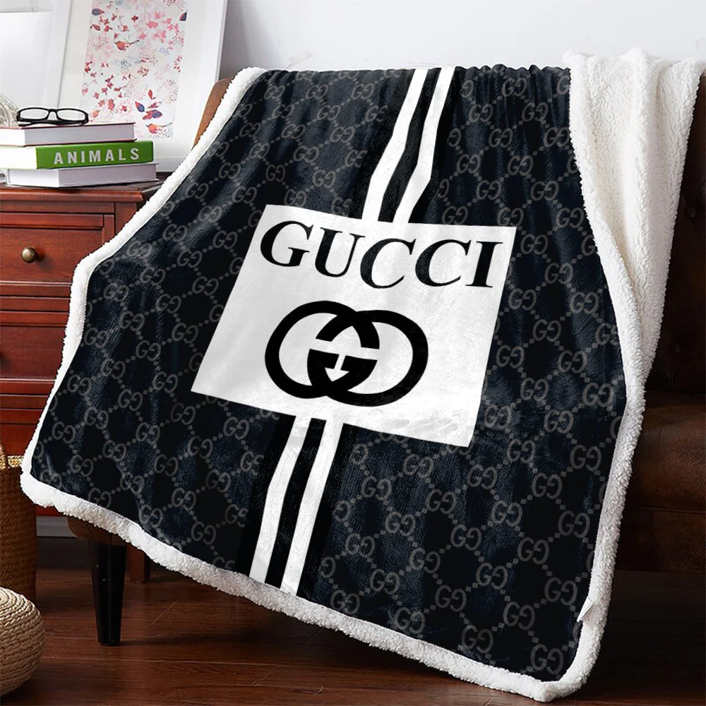 Gucci new fashion luxury brand premium blanket fleece home decor 154 Blanket Fleece