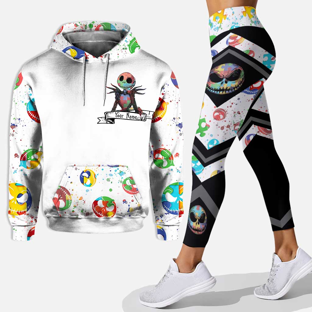 It’s ok to be different personalized autism awareness hoodie & leggings gift for jack skellington lovers autism awareness hoodie gift ht 67 Hoodie Leggings Set