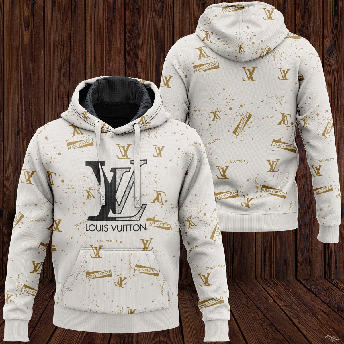 Louis vuitton white hoodie sweatpants pants lv luxury clothing clothes outfit for men-83 Hoodie Long Pants 3D Set