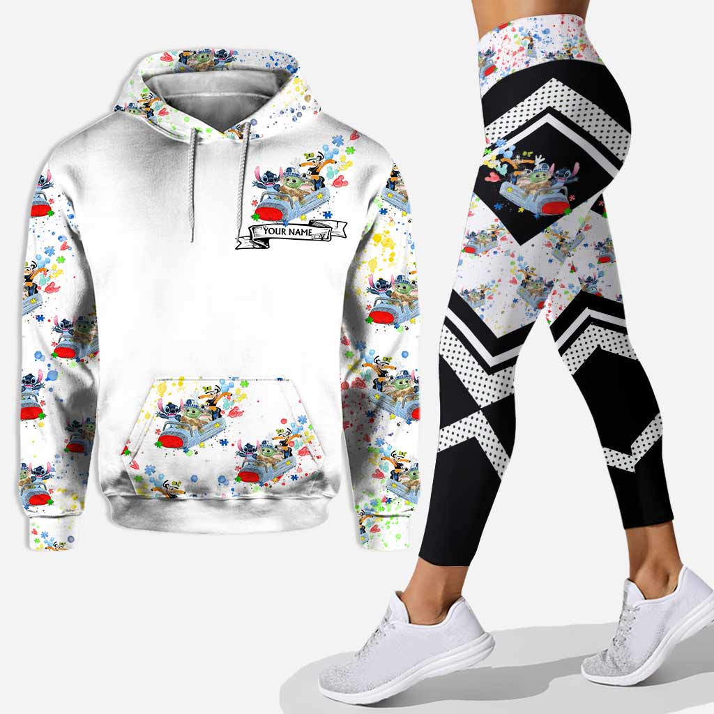 In a world where you can be anything personalized autism awareness hoodie & leggings gift for baby yoda stitch goofy lovers autism awareness hoodie gift ht 64 Hoodie Leggings Set