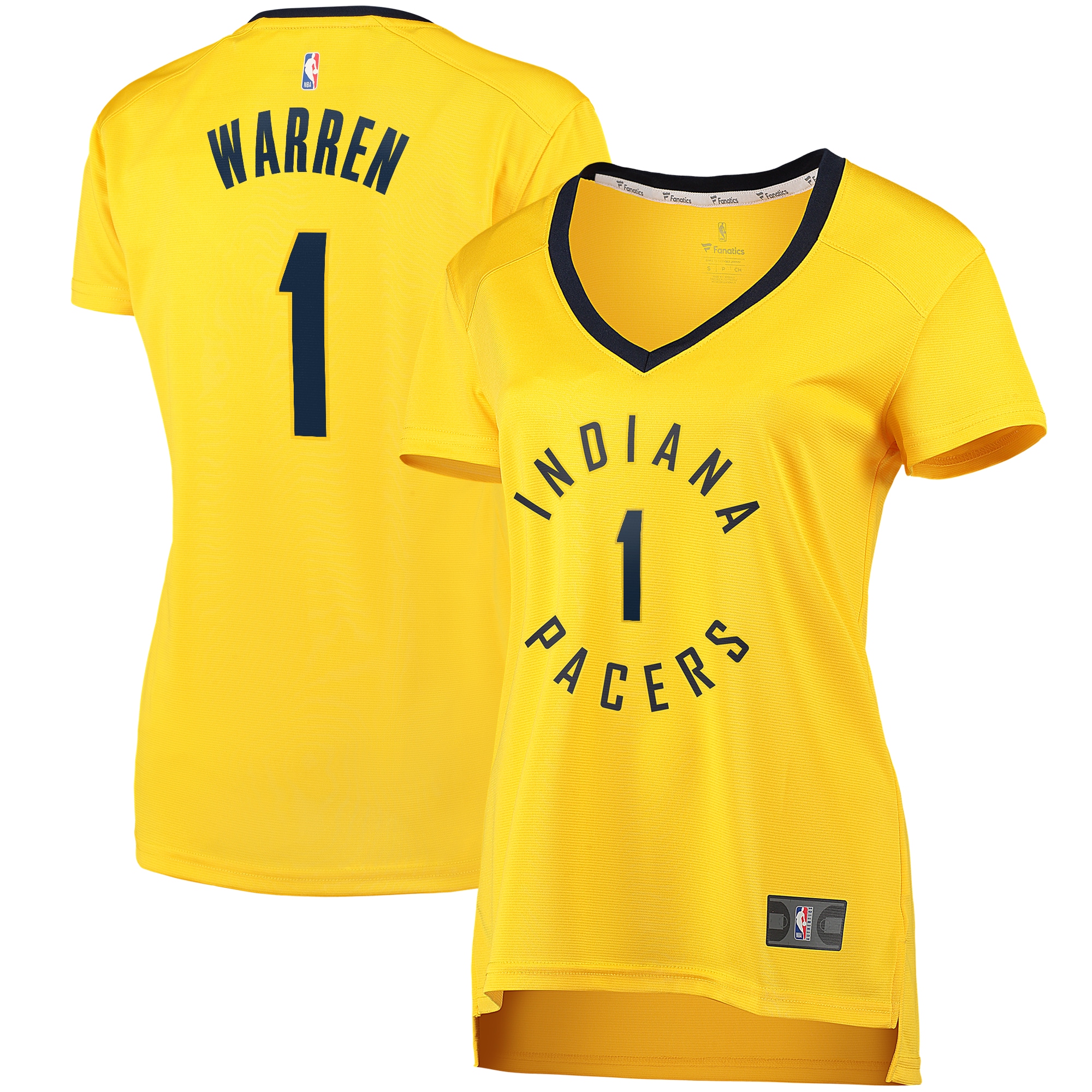 Tj warren indiana pacers fanatics branded women's fast break player jersey statement edition gold Baseball NBA Jersey NBA Gift For Fans Sports Replica Basketball