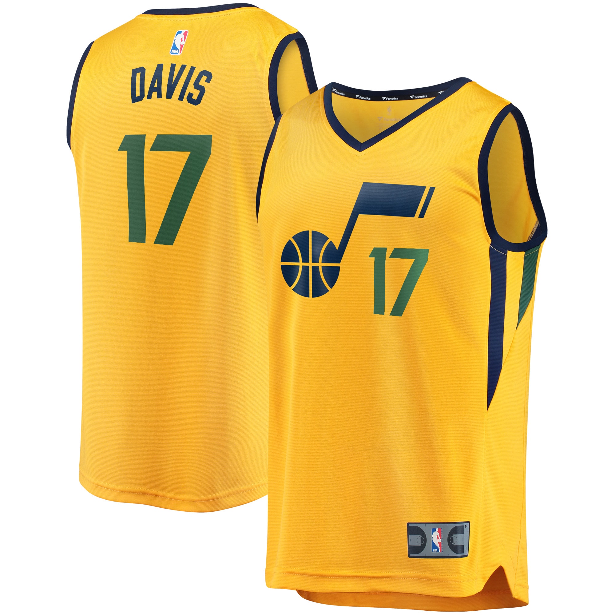 Ed davis utah jazz fanatics branded fast break player jersey statement edition gold Baseball NBA Jersey Replica Basketball Gift For Fans NBA Sports