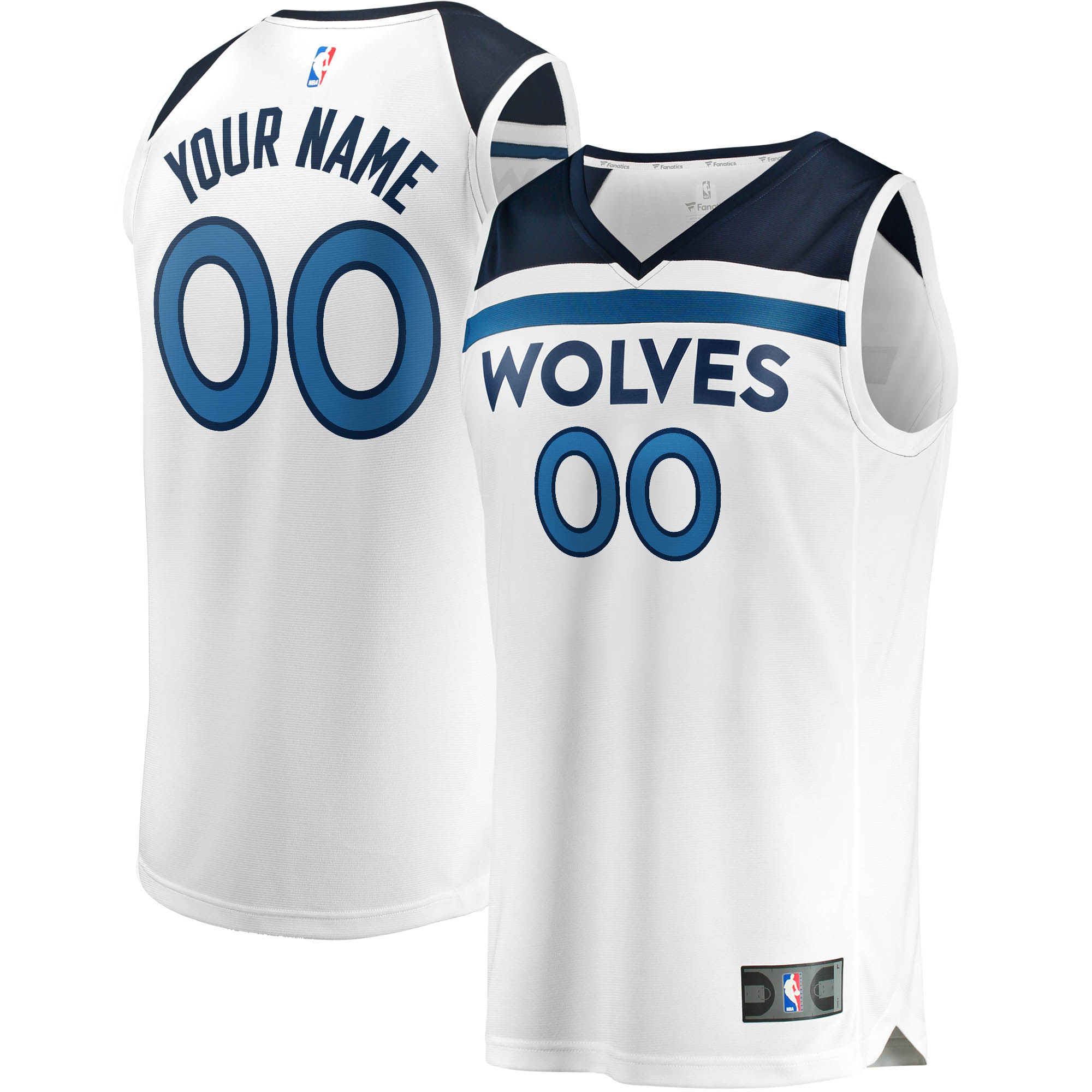Minnesota timberwolves fanatics branded fast break custom jersey white association edition Baseball NBA Jersey Basketball NBA Replica Gift For Fans Sports