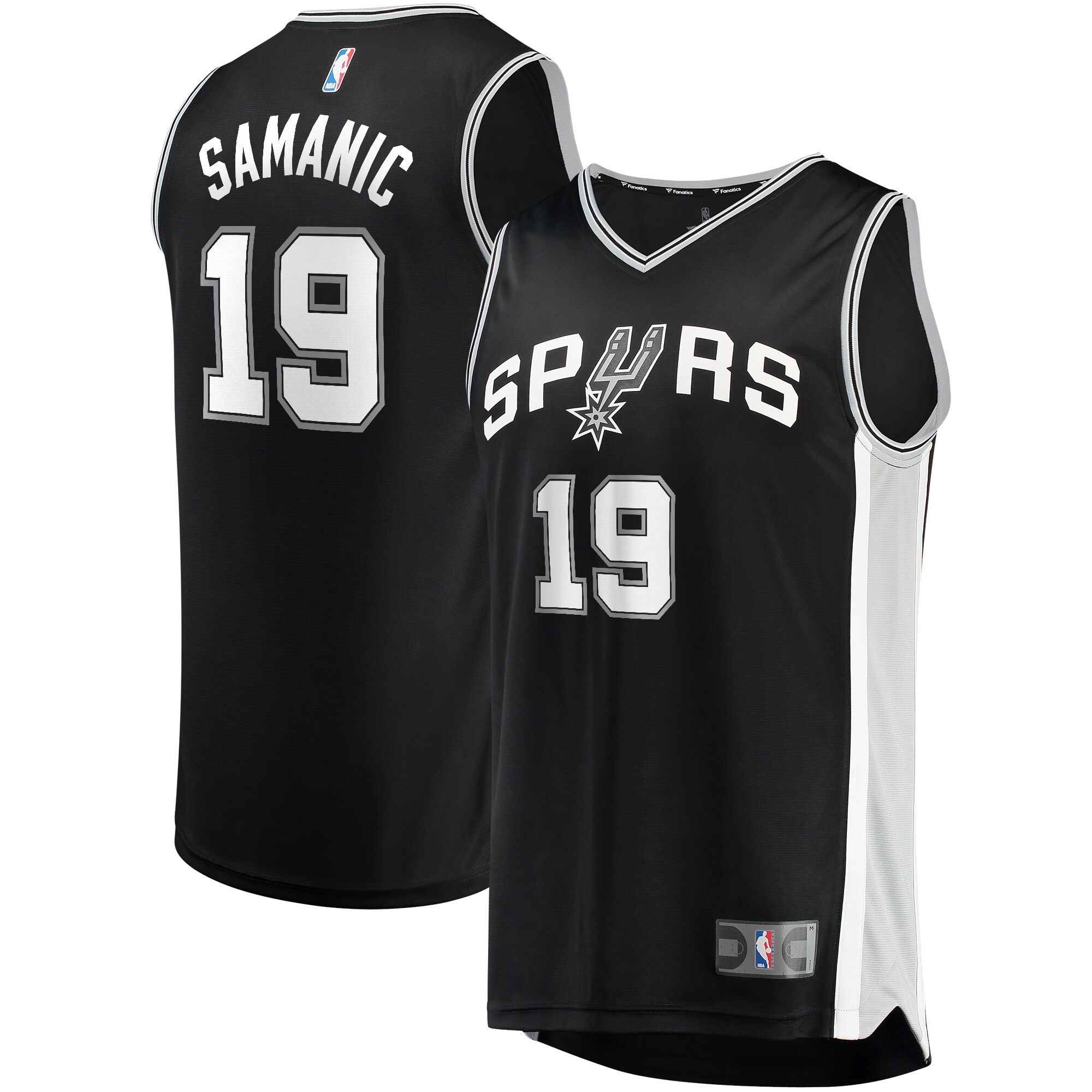 Luka samanic san antonio spurs fanatics branded fast break player jersey icon edition black Baseball NBA Jersey Sports Gift For Fans NBA Basketball Replica