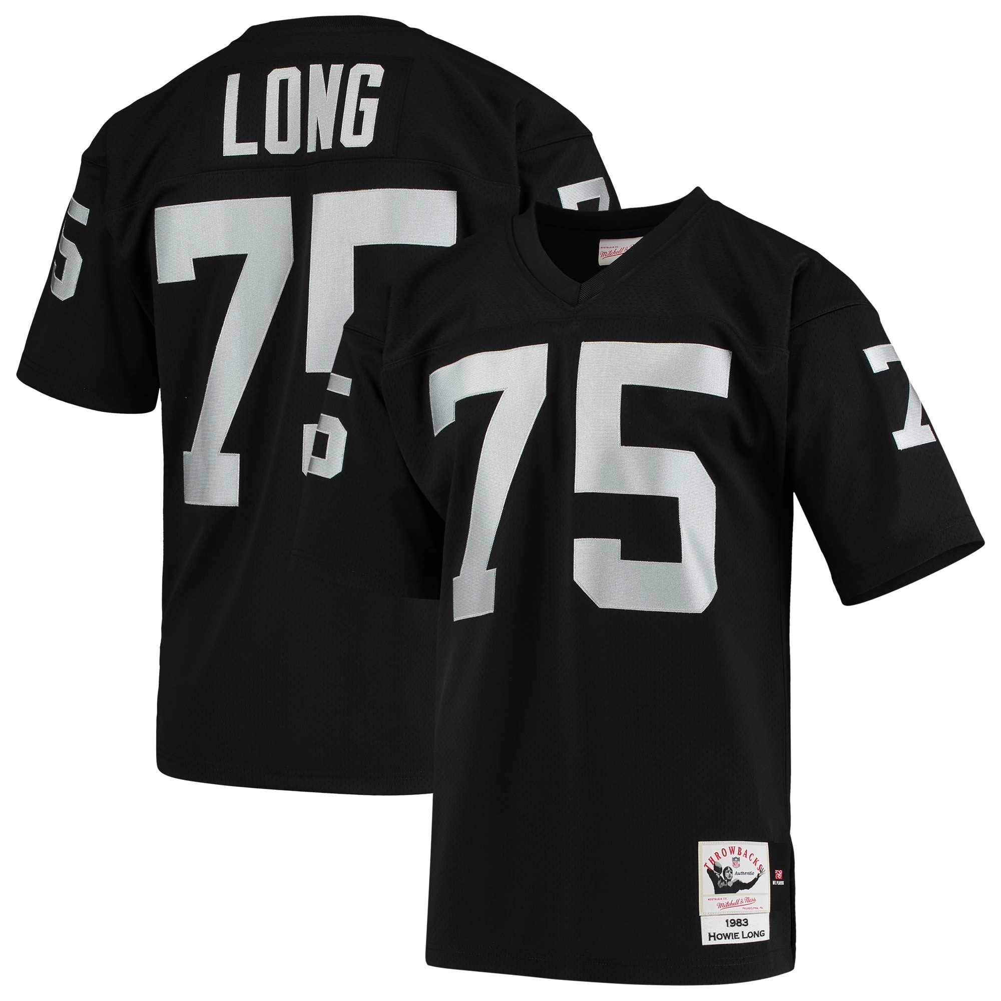 Howie long las vegas raiders mitchell & ness 1983 authentic throwback retired player jersey color black  Baseball NFL Jersey NFLFootball Replica For Fans Sports
