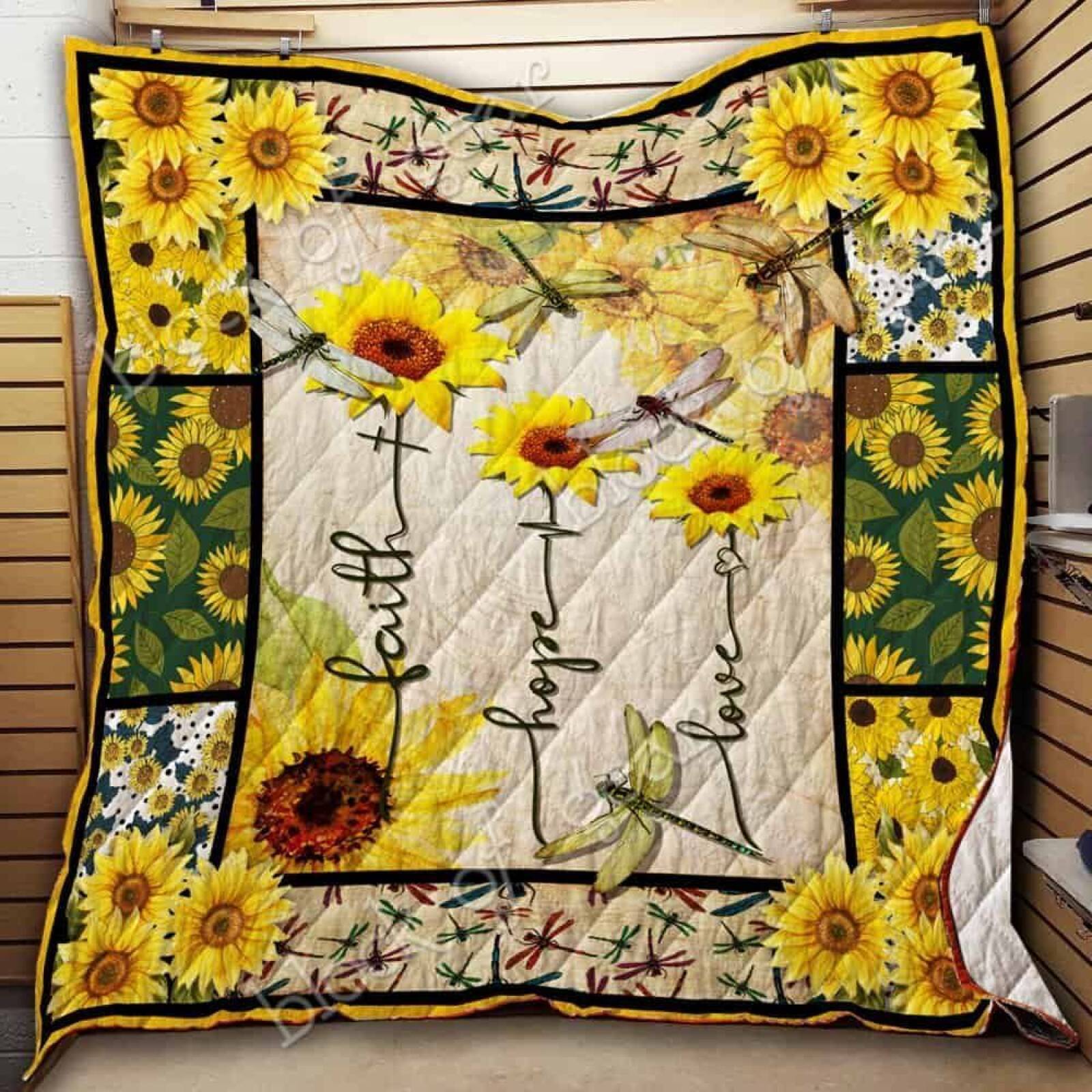 Faith hope love dragonfly 3d customized  Quilt - Collection coverlet Home Decor spread blanket bedspread comforter duvet Creative bedroom