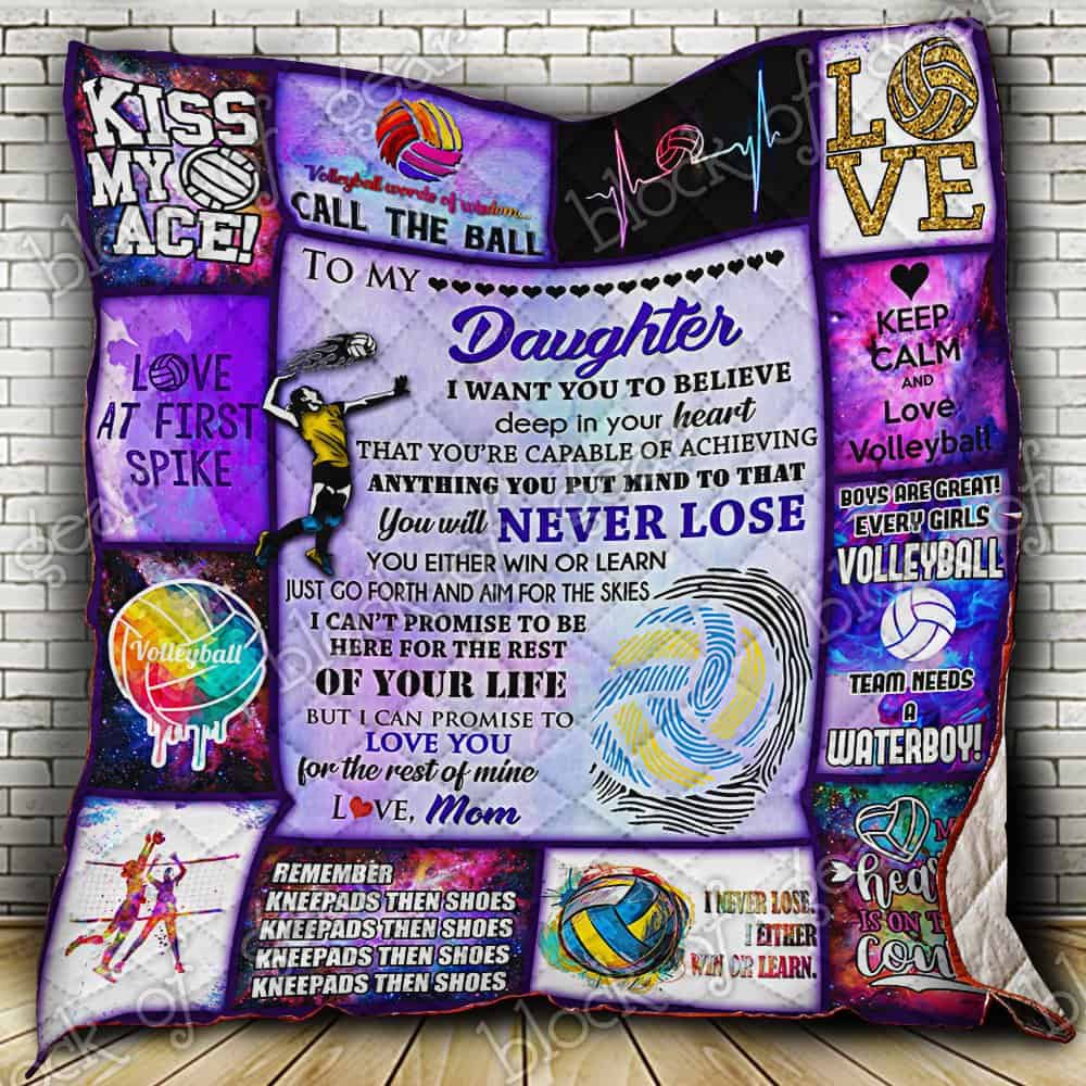 Volleyball daughter, love, mom 3d   Quilt - Collection Creative bedroom duvet coverlet comforter blanket bedspread spread Home Decor