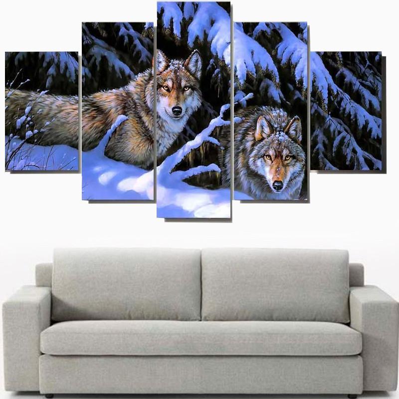 Wolf under moonlight  animal   Canvas Art - Collection Beautiful Room Living Room Wall Decor Creative