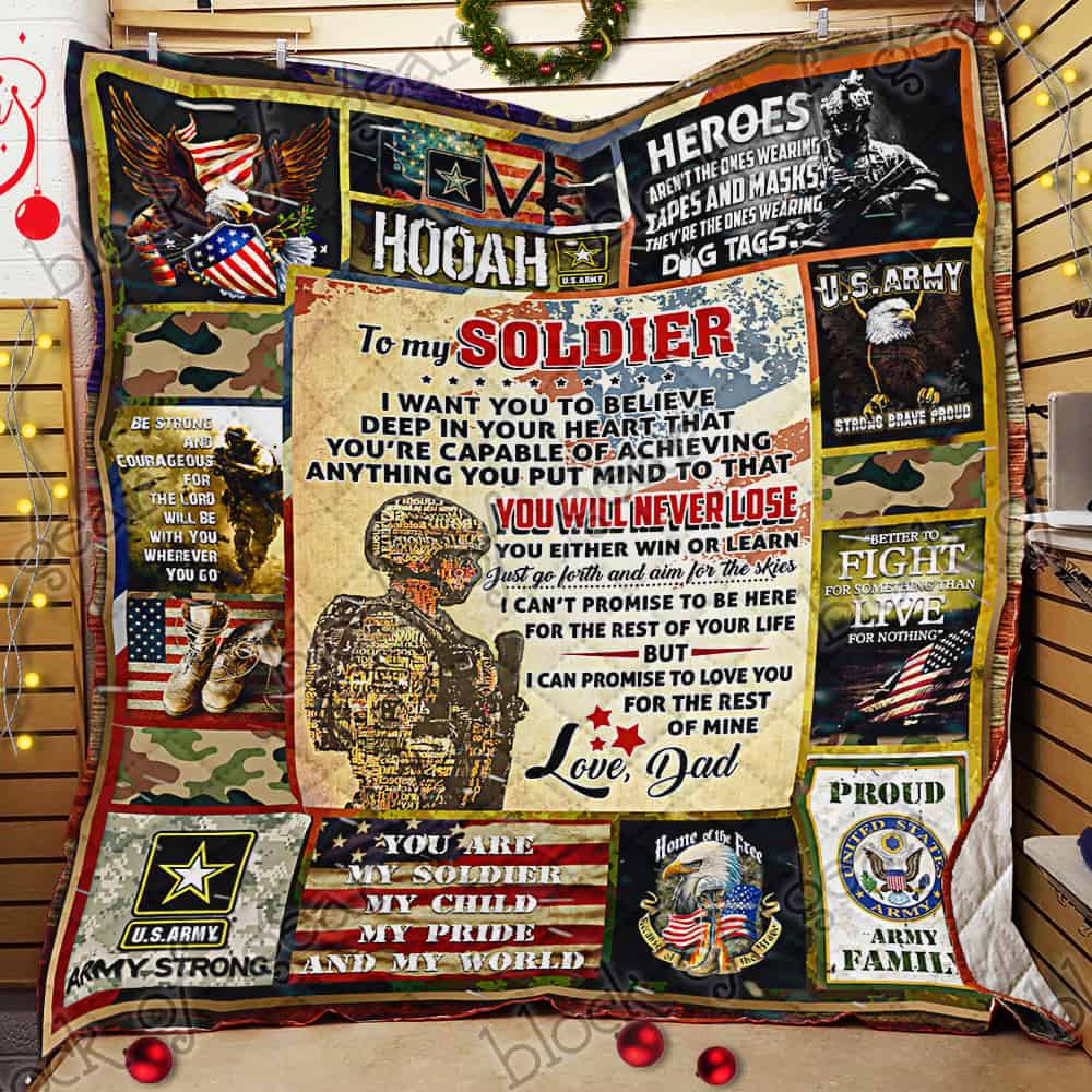 My soldier my pride, love, army dad 3d   Quilt - Collection blanket comforter bedspread spread coverlet Creative bedroom duvet Home Decor