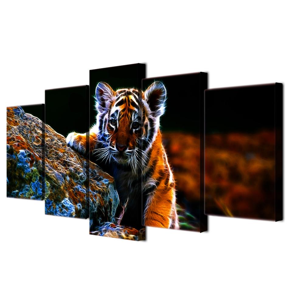 Desperate little tiger  animal   Canvas Art - Collection Creative Beautiful Room Living Room Wall Decor