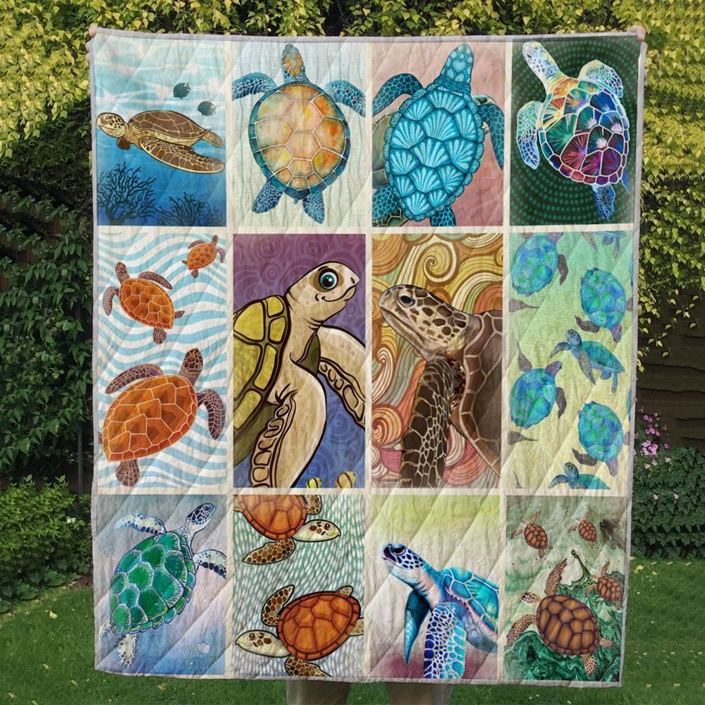 Turtle turtle life lover 3d customized  Quilt - Collection coverlet comforter blanket duvet bedspread Home Decor spread Creative bedroom