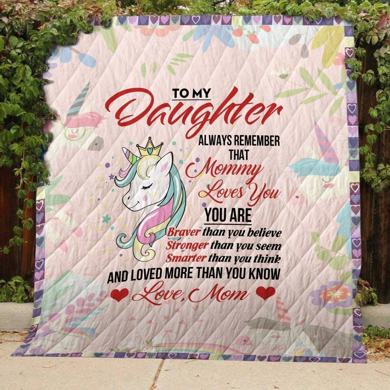 I love my daughter 3d customized  Quilt - Collection coverlet comforter spread bedspread duvet Home Decor blanket Creative bedroom