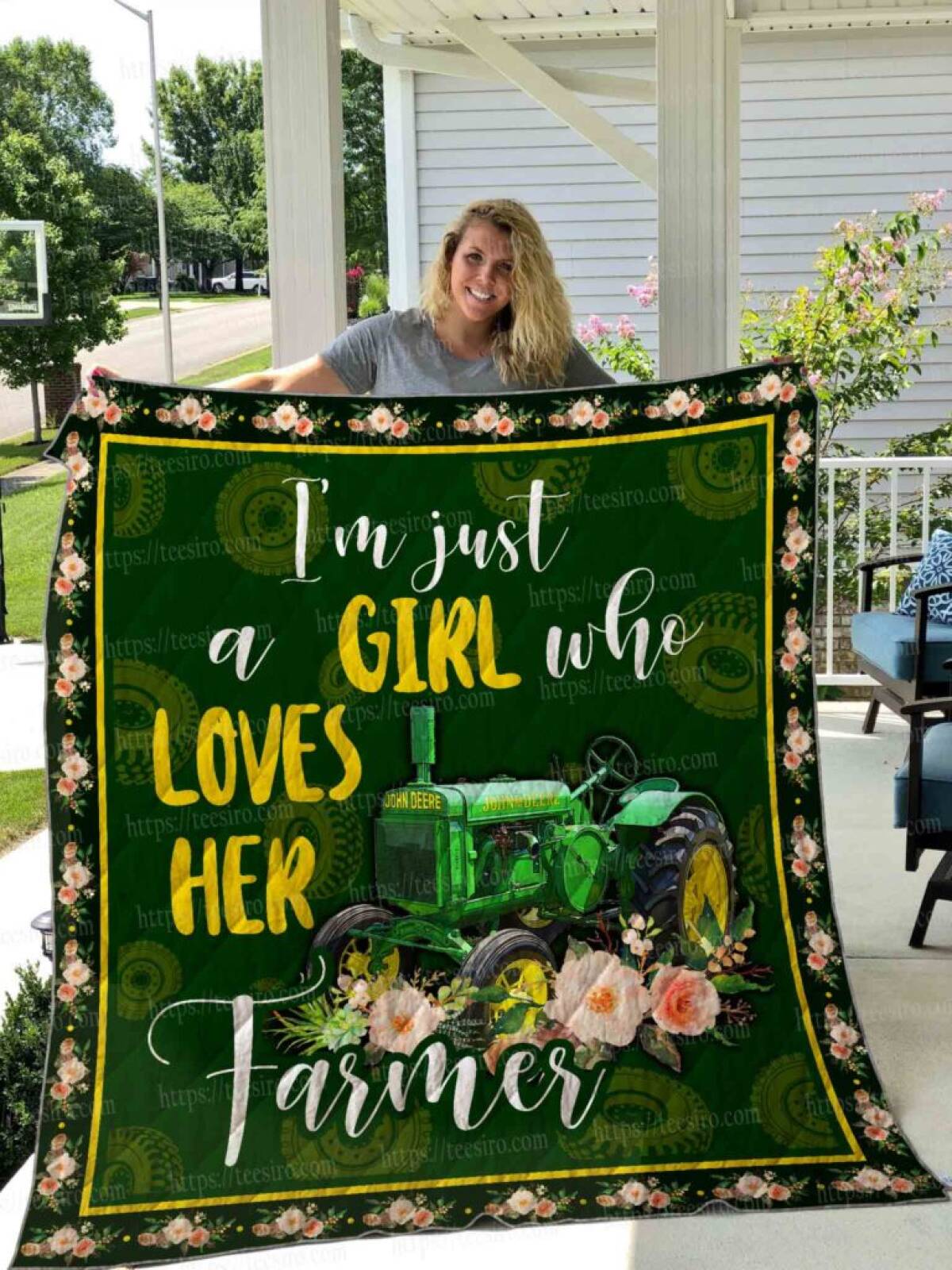 Girl loves farmers 3d   Quilt - Collection blanket coverlet comforter Creative bedroom spread bedspread duvet Home Decor