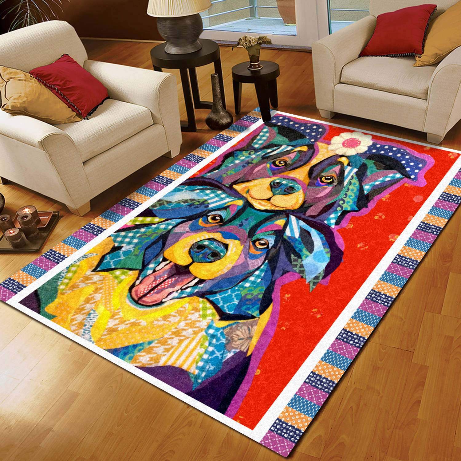 Dog type 486 Rug - Collection Home Decor Area Carpet Living room Gift For Lover