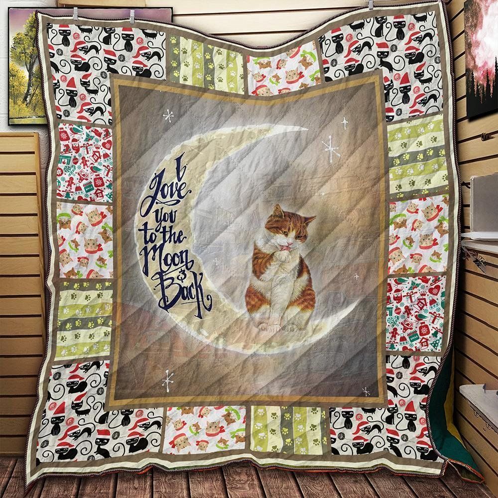 Cat i love you to the moon and 3d customized  Quilt - Collection blanket Home Decor spread duvet comforter bedspread Creative bedroom coverlet