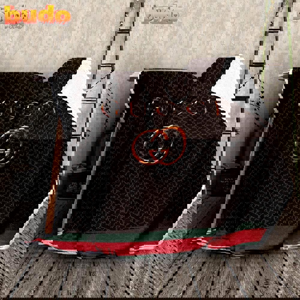 Gucci yellow copper fashion logo luxury brand blanket fleece home decor