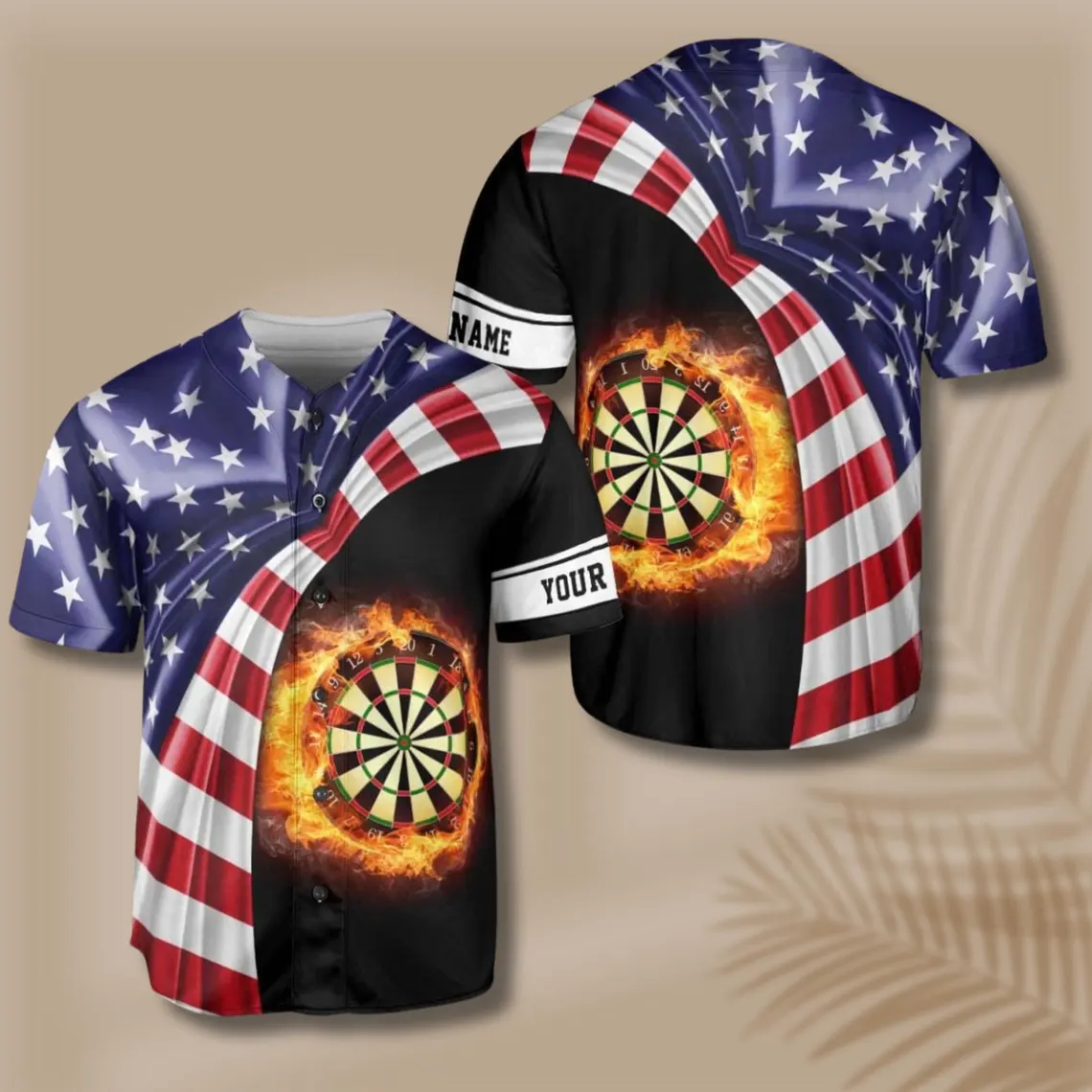 USA Flag Darts Baseball Jersey