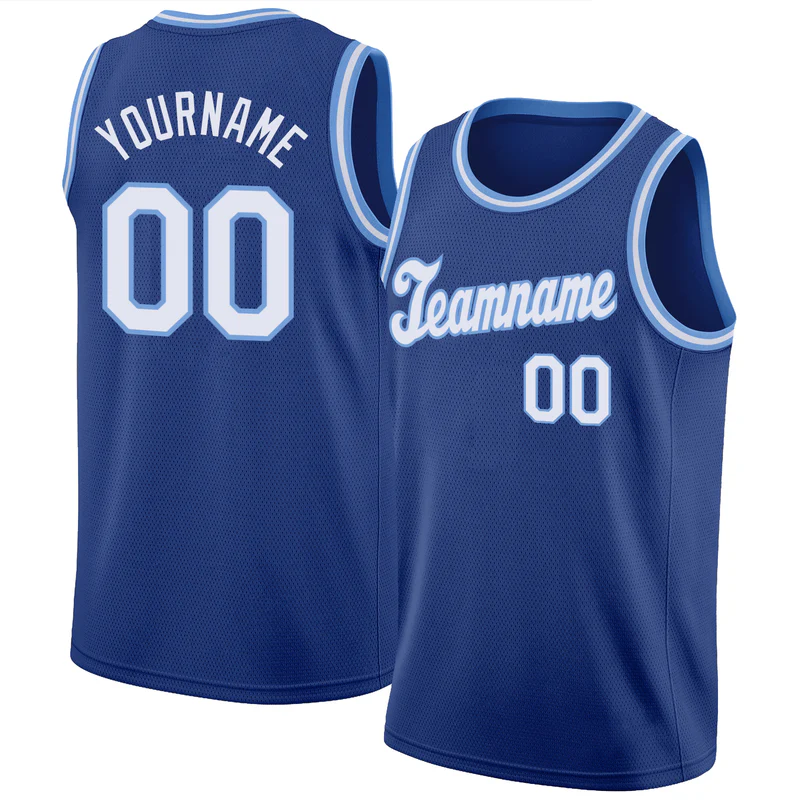 Custom Royal White-Light Blue Round Neck Rib-Knit Basketball Jersey  (7)