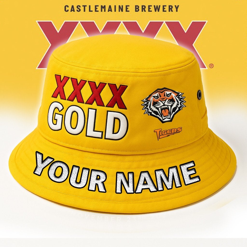 XXXX Gold x NRL Wests Tigers Personalized Premium Bucket Hat For Fan