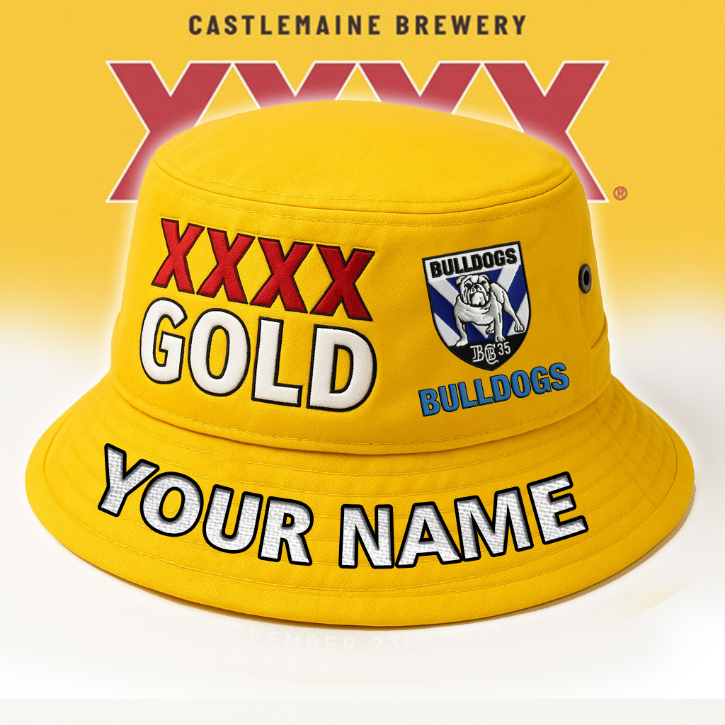 XXXX Gold x NRL Canterbury-Bankstown Bulldogs Personalized Premium Bucket Hat For Fan - Limited Edition