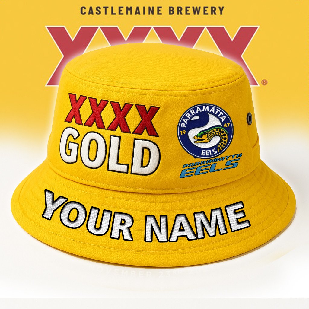 XXXX Gold x NRL Parramatta Eels Personalized Premium Bucket Hat For Fan - Limited Edition
