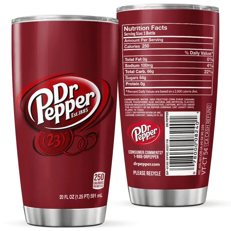 Premium Dr. Pepper Stainless Steel Cup Luxury Drinkware