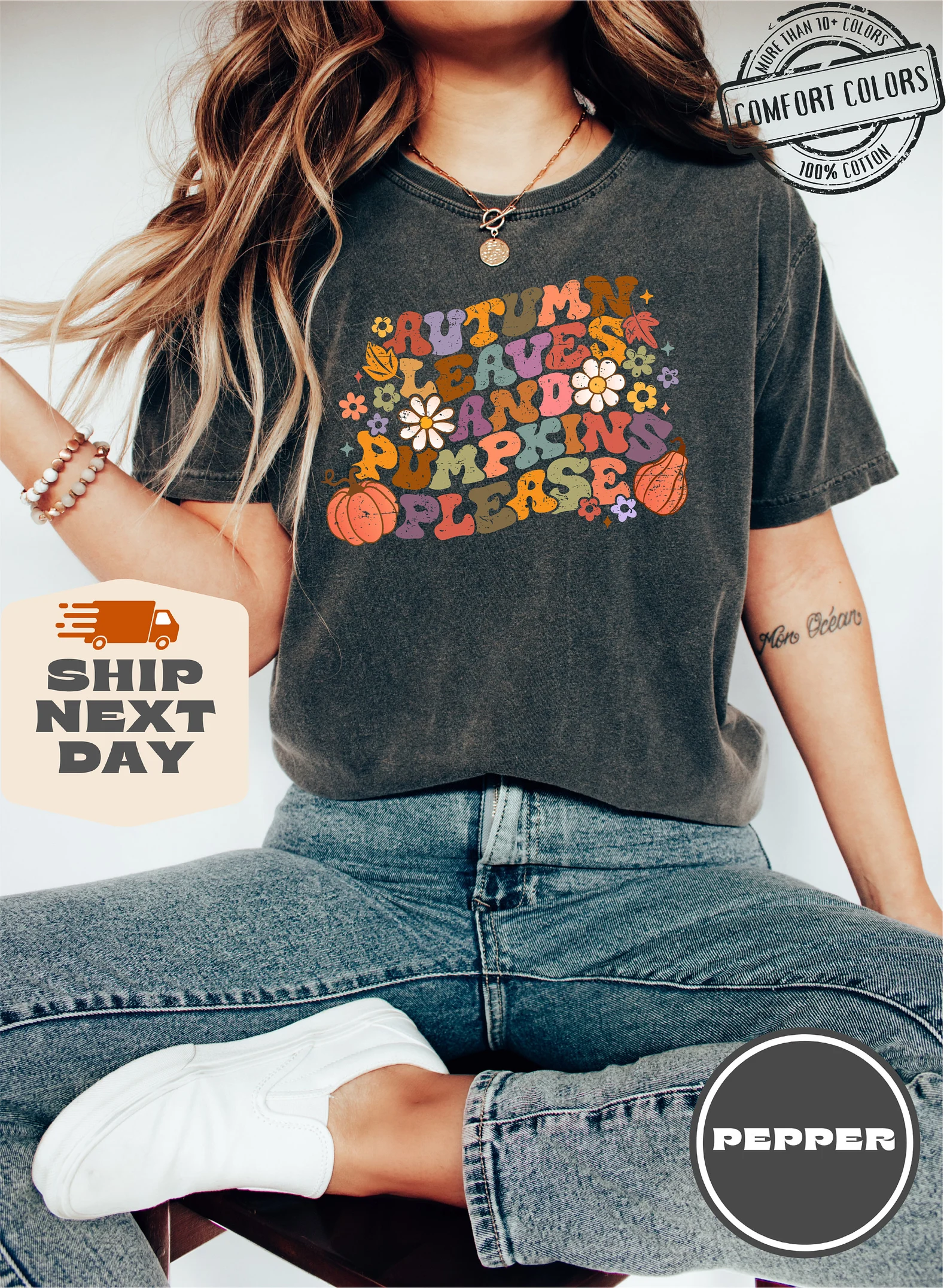 Autumn Comfort Colors Shirt, Autumn Leaves and Pumpkins Please Shirt, Fall Comfort Colors, Autumn Shirt, Pumpkin Spice Shirt, Woman Fall Tee