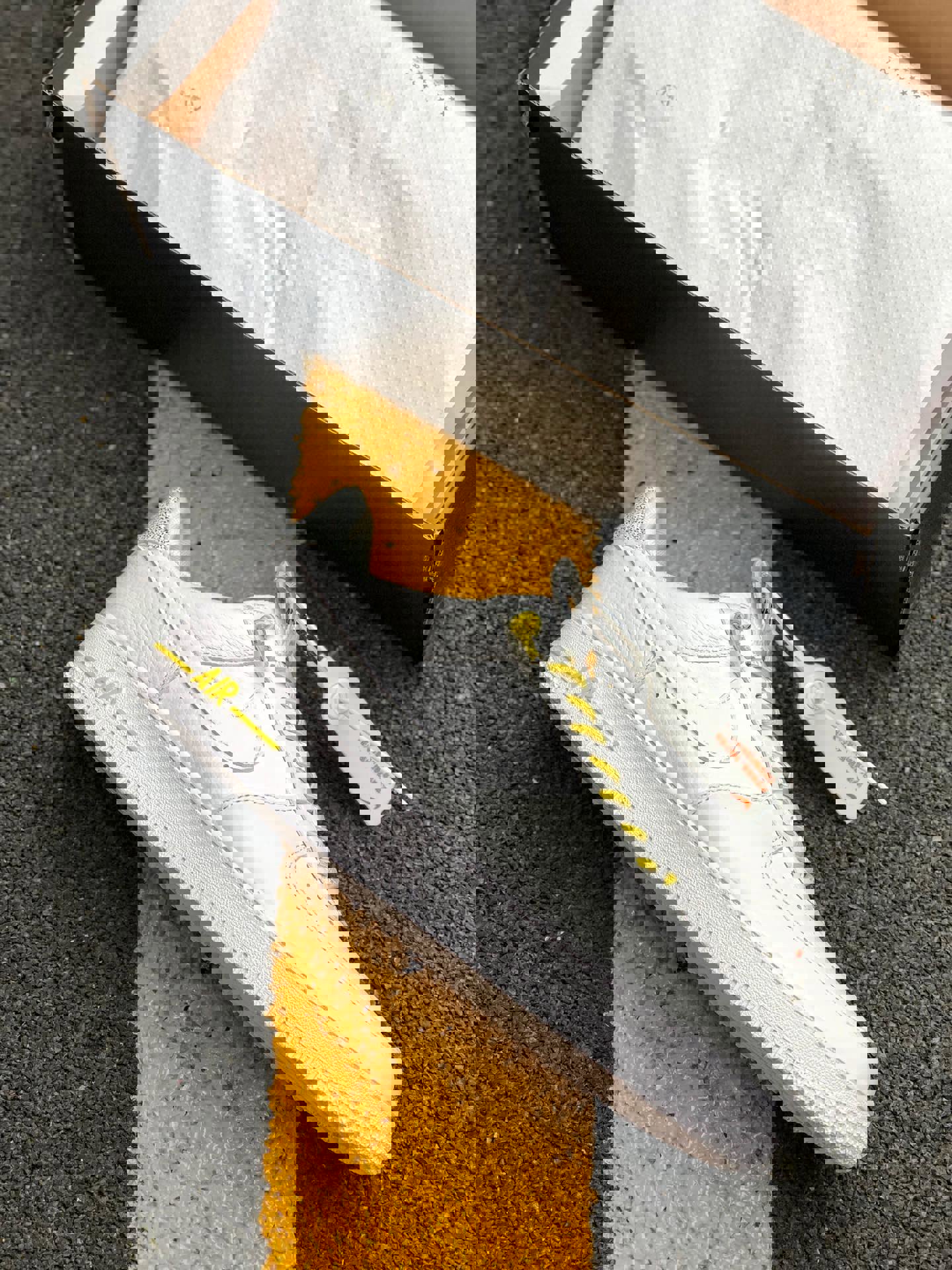 nike air force yellow and white