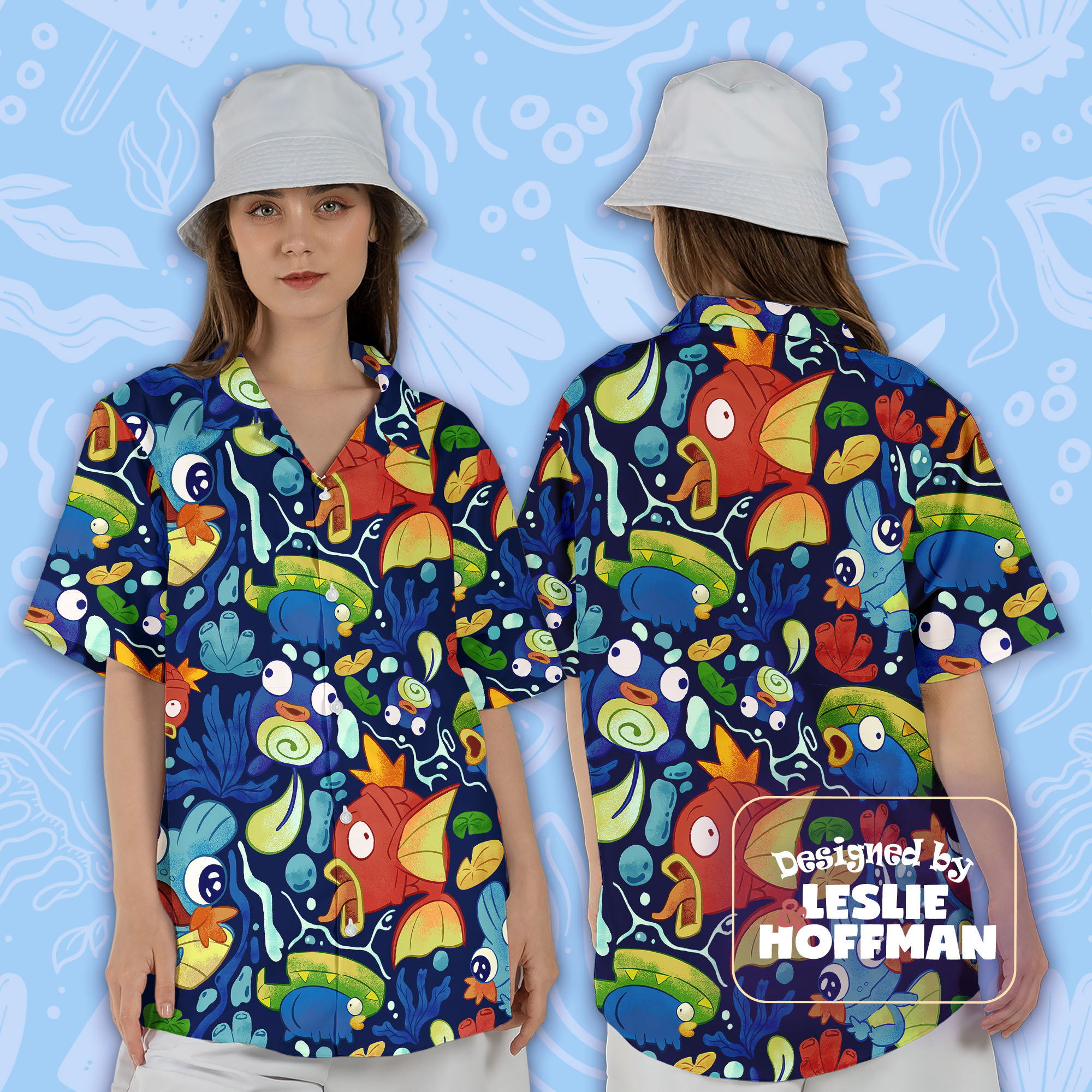 Magikarp Dump Hawaiian Shirt - Water Pokemon Button Up Shirt