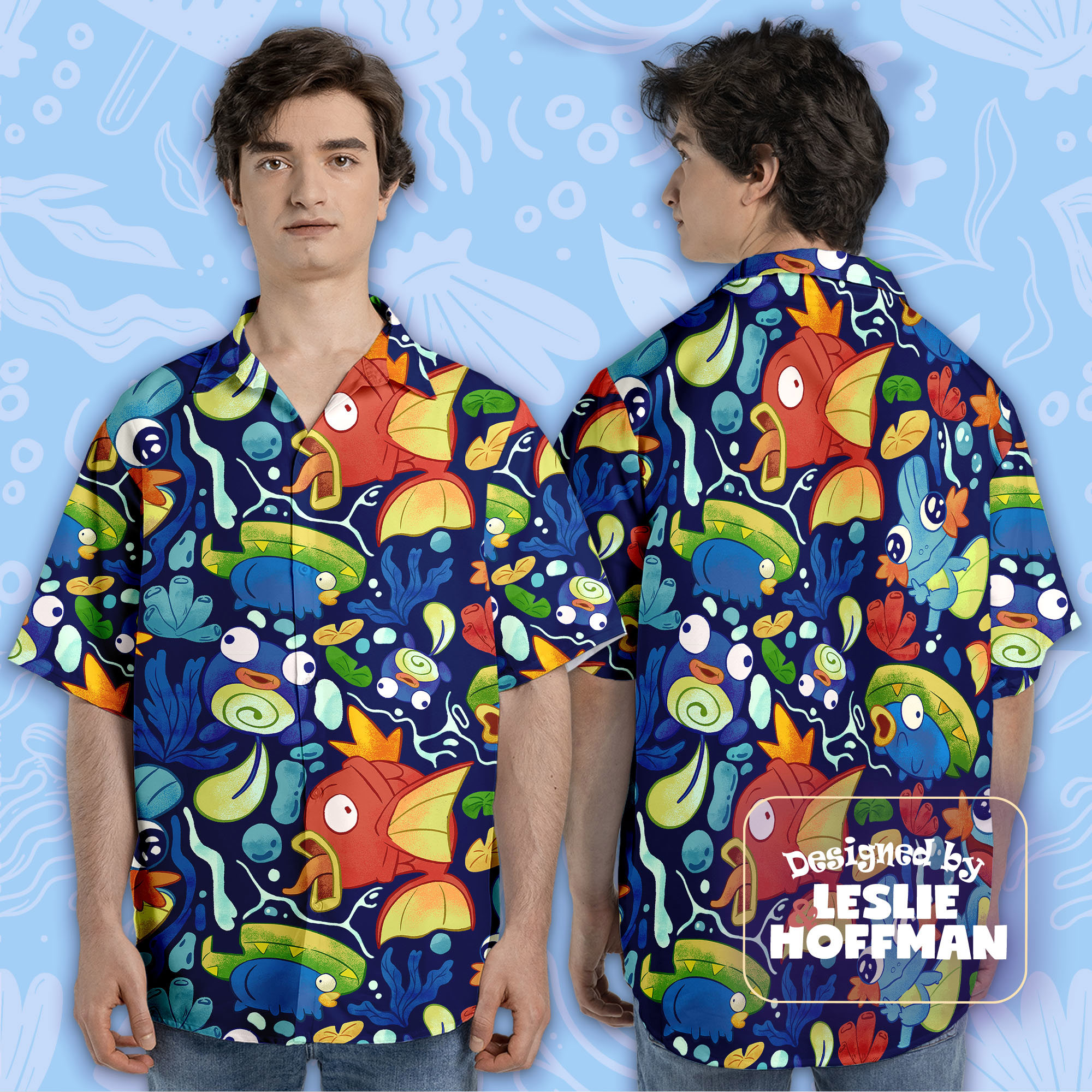 Magikarp Dump Hawaiian Shirt - Water Pokemon Button Up Shirt